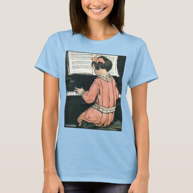 Scales von Jessie Willcox Smith, Piano Music Girl T-Shirt (Vorderseite)