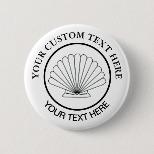 Scallop Benutzerdefiniertes Seashell-Logo Button