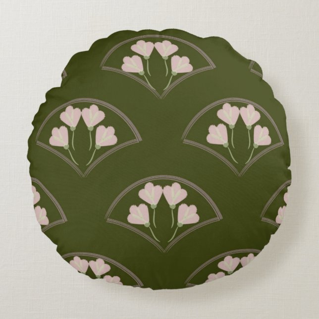 "Scallop Garden" Rundes Kissen (Vorderseite)