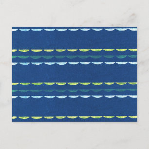 Scallop japanisches Holzschnitt Textil Postkarte