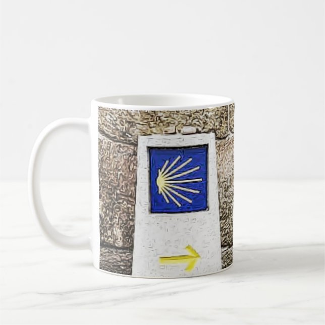 Scallop Muschel Arrow Camino de santiago Kaffee Ta Kaffeetasse (Links)