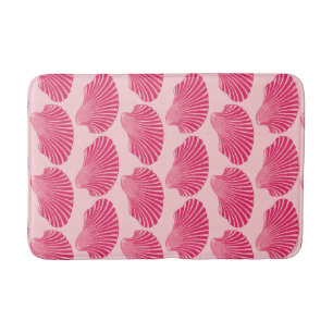Scallop Muschel Blockdruck, Fuchsia und Pink Badematte
