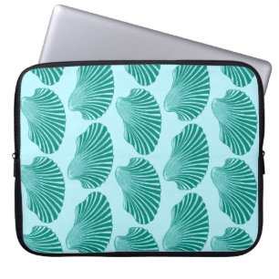Scallop Muschel Blockdruck, Türkis und Aqua Laptopschutzhülle