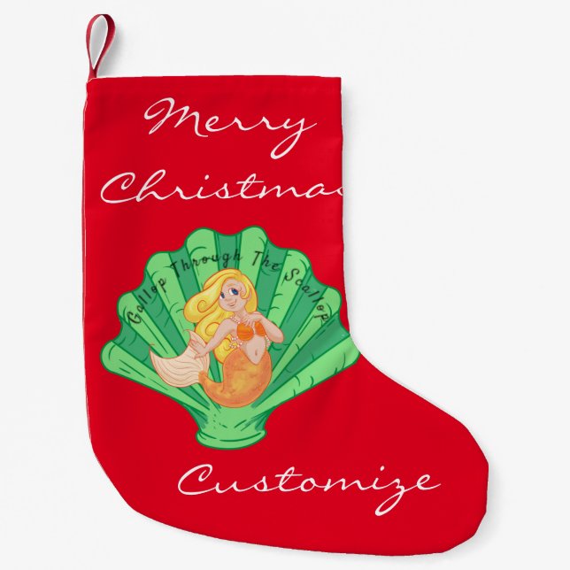 Scallop Muschel Mermaid Thunder_Cove Kleiner Weihnachtsstrumpf (Vorderseite)