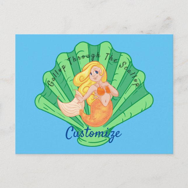 Scallop Muschel Mermaid Thunder_Cove Postkarte (Vorderseite)