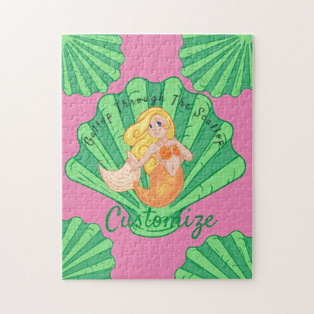 Scallop Muschel Mermaid Thunder_Cove Puzzle (Vertikal)