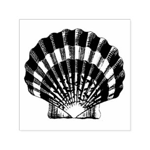 Scallop Muschel Vintag Illustration Permastempel