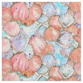 Scallop-Muscheln Tinte Zeichnend Wasserfarbe Stoff