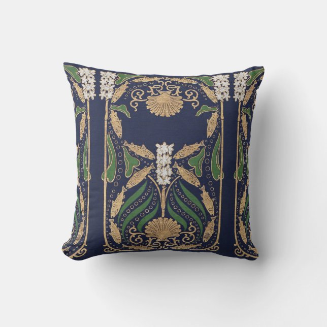 Scallop Sea Muschel Jugendstil Kissen (Vorderseite)