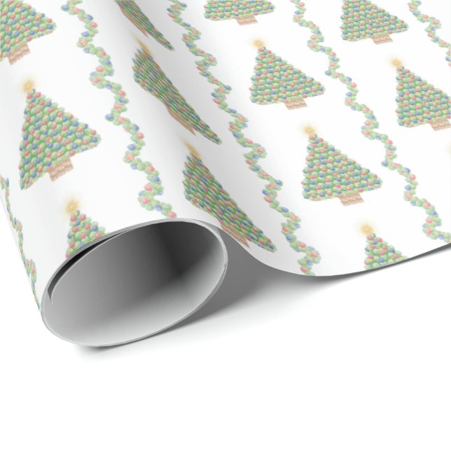 Scallop Shell Trees and Boughs Wrapping Paper Geschenkpapier (Rolleneckpunkt)