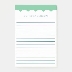 Scallop Topped Feminine Personalisiert Post-it Klebezettel