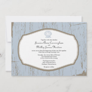 Scallope Muschel Rustic Beach Hochzeit Einladung