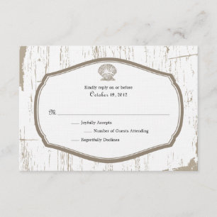 Scallope Muschel Rustic Beach Hochzeit UAWG RSVP Karte