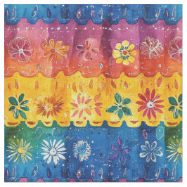 Scallope Streifen floral Muster-Papado Picado Stoff
