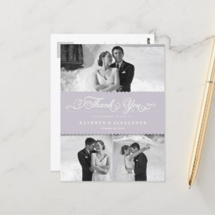 Scalloped Band und Script Foto Hochzeit Vielen Dan Postkarte