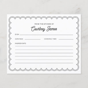 Scalloped Border Name Rezept Card