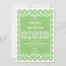 Scalloped Mexico Papel Picado Grüne Hochzeit