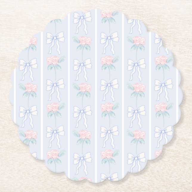 Scalloped Paper Untersetzer Grandmillennial Blume (Vorderseite)