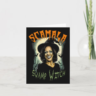 Scamala Swamp Witch Funny Anti Kamala Harris Hallo Karte