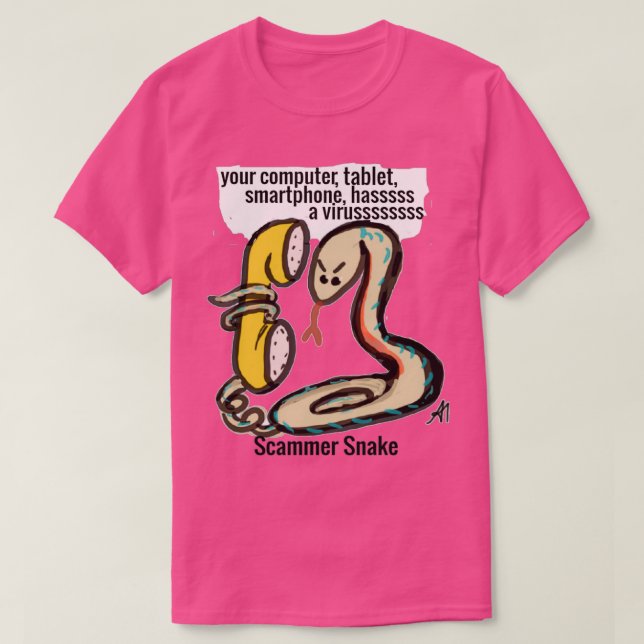 Scammer Snake Cybersecurity cybercrime-Geek T-Shirt (Design vorne)