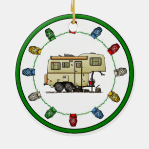 Scamp Fifth Wheel Camper RV Happy Camper Keramik Ornament