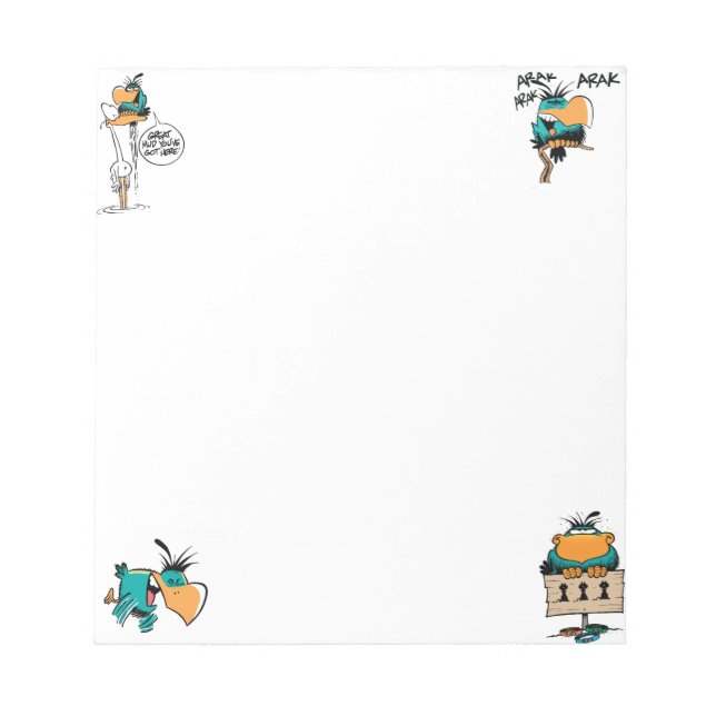Scampus Bludgerigigar Bird Cartoon Notepad Notizblock (Vorderseite)