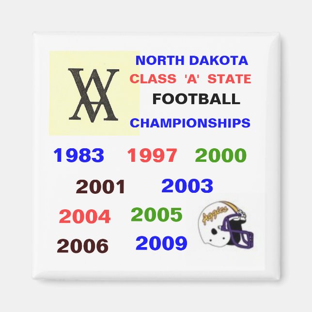 Scan, 1023200615323_AggieFBhelmet, NORTH DAKOTA... Magnet (Vorne)