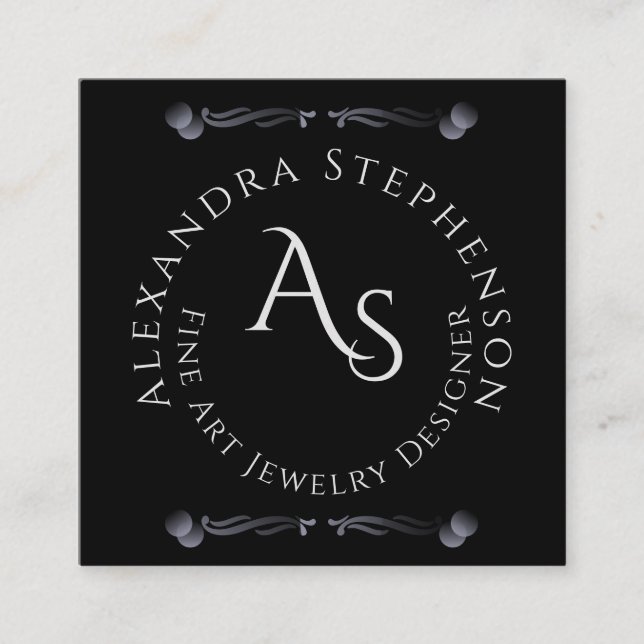 Scan Connect Social Media QR Code Schmuckanzeige Quadratische Visitenkarte (Vorderseite)