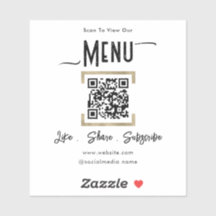 Scan for Menu QR Code Business
