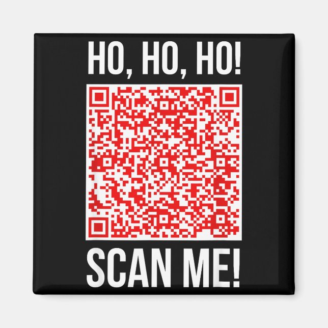 Scan Me! Qr Scan Me Joke Funny Santa Merry Christm Magnet (Vorne)