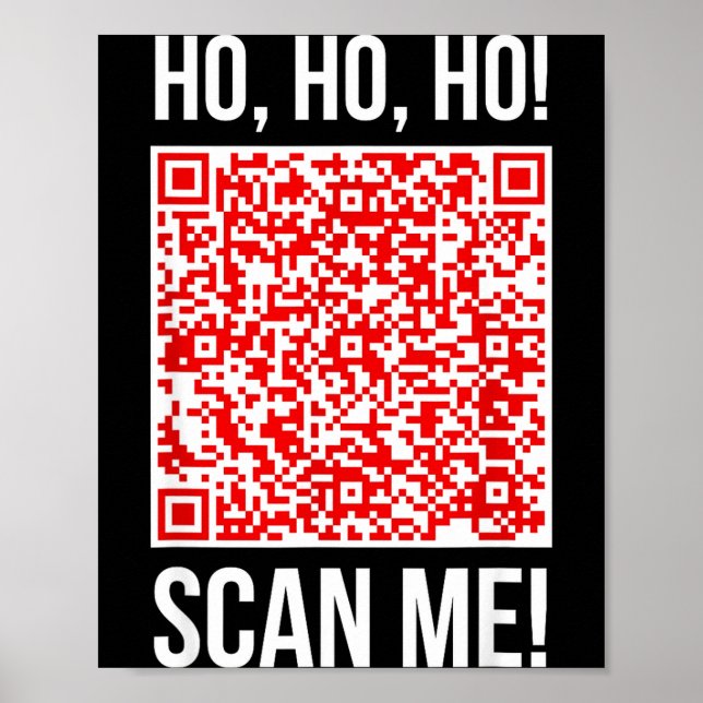 Scan Me! Qr Scan Me Joke Funny Santa Merry Christm Poster (Vorne)