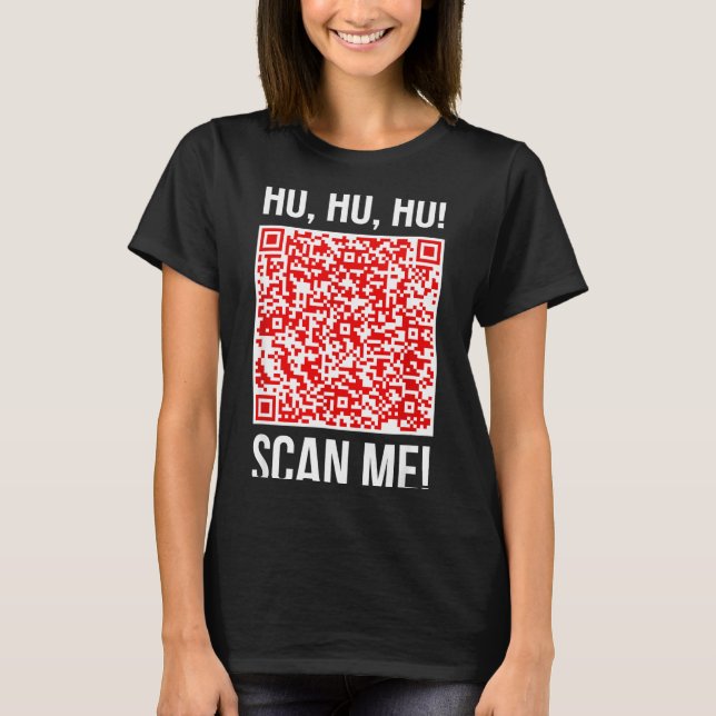 Scan Me! Qr Scan Me Joke Funny Santa Merry Christm T-Shirt (Vorderseite)