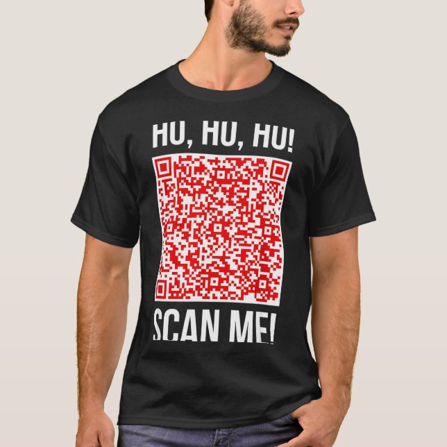Scan Me! Qr Scan Me Joke Funny Santa Merry Christm T-Shirt (Vorderseite)