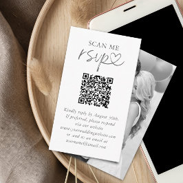 Scan Me Wedding RSVP QR Code Foto Begleitkarte
