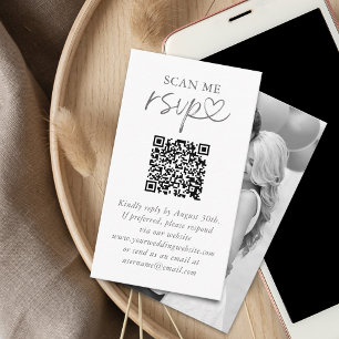 Scan Me Wedding RSVP QR Code Foto Begleitkarte