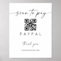 Scan Payment QR Code Sign Mobile Checkout Business