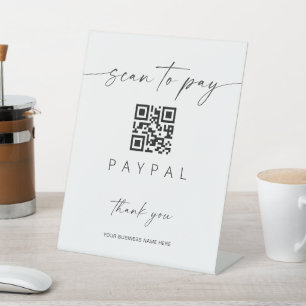 Scan Payment QR Code Sign Mobile Checkout Business Sockelschild