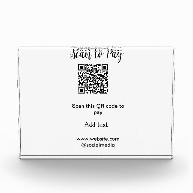Scan-QR-Code bezahlen Fügen Sie E-Mail-Daten der W Fotoblock (Vorderseite)