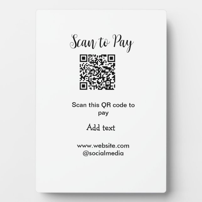 Scan-QR-Code bezahlen Fügen Sie E-Mail-Daten der W Fotoplatte (Vorderseite)