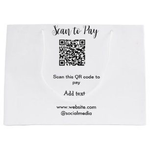 Scan-QR-Code bezahlen Fügen Sie E-Mail-Daten der W Große Geschenktüte