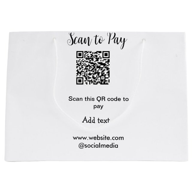 Scan-QR-Code bezahlen Fügen Sie E-Mail-Daten der W Große Geschenktüte (Vorderseite)