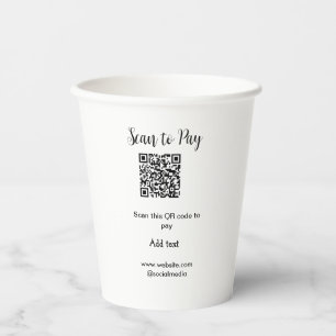 Scan-QR-Code bezahlen Fügen Sie E-Mail-Daten der W Pappbecher