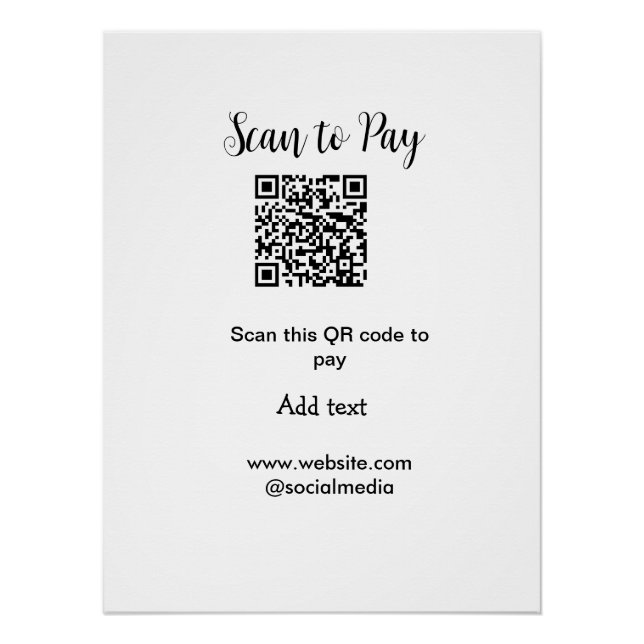 Scan-QR-Code bezahlen Fügen Sie E-Mail-Daten der W Poster (Vorderseite)