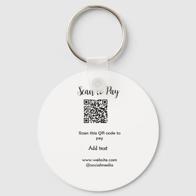 Scan-QR-Code bezahlen Fügen Sie E-Mail-Daten der W Schlüsselanhänger (Vorderseite)