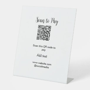 Scan-QR-Code bezahlen Fügen Sie E-Mail-Daten der W Sockelschild