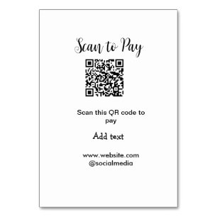 Scan-QR-Code bezahlen Fügen Sie E-Mail-Daten der W Tischnummer