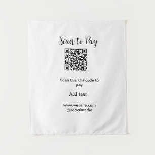 Scan-QR-Code bezahlen Fügen Sie E-Mail-Daten der W Wandteppich