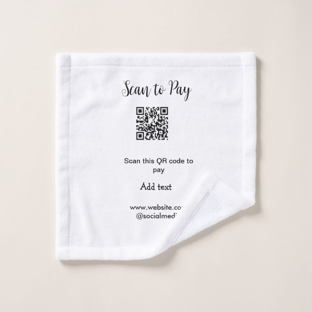 Scan-QR-Code bezahlen Fügen Sie E-Mail-Daten der W Waschlappen (Waschlappen)