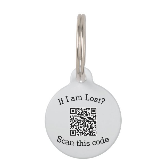 Scan QR code lost found me code pet  Haustiermarke (Vorderseite)