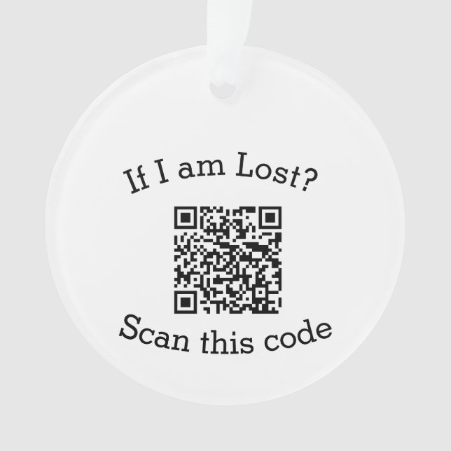 Scan QR code lost found me code pet  Ornament (Vorderseite)